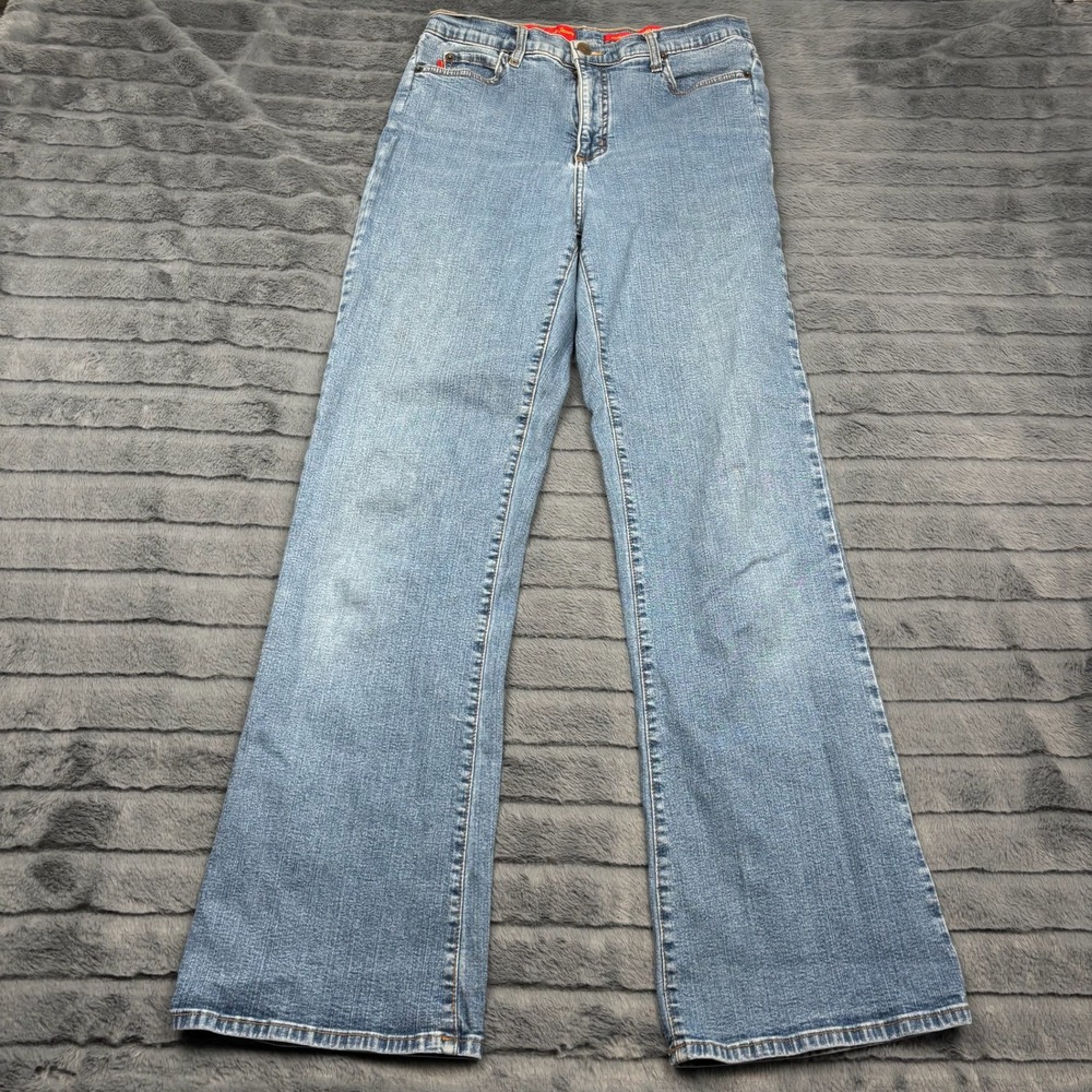 NYDJ Tummy Tuck Jeans Womens 10 Blue Denim Straight Leg Medium Wash 4000